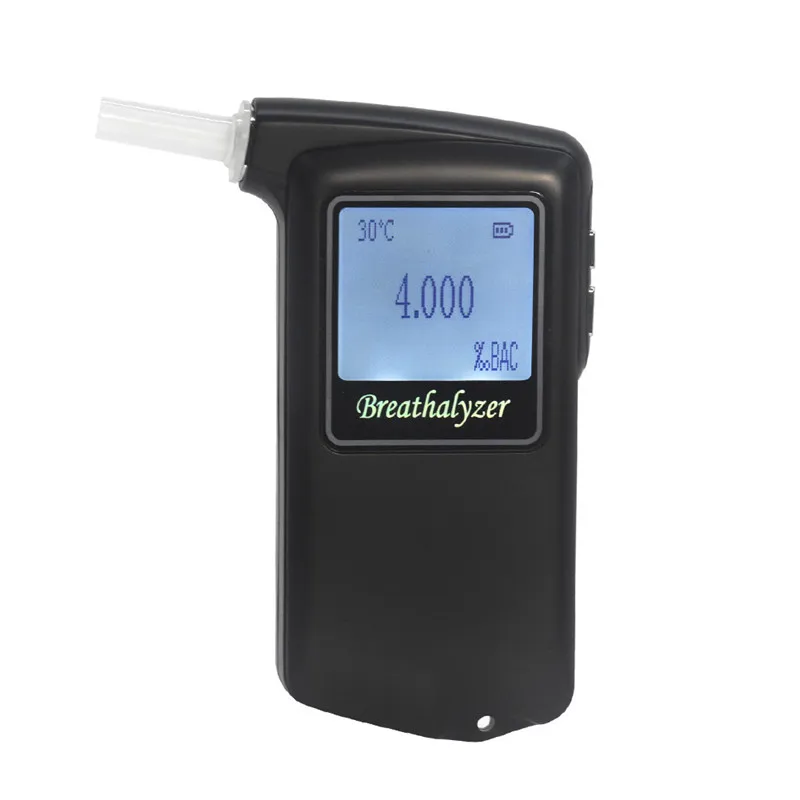 Фотография MALUOKASA AT-868F high Accuracy Digital Breath Alcohol Tester Professional Breathalyzer 10 Mouthpieces LCD Display Analyzer