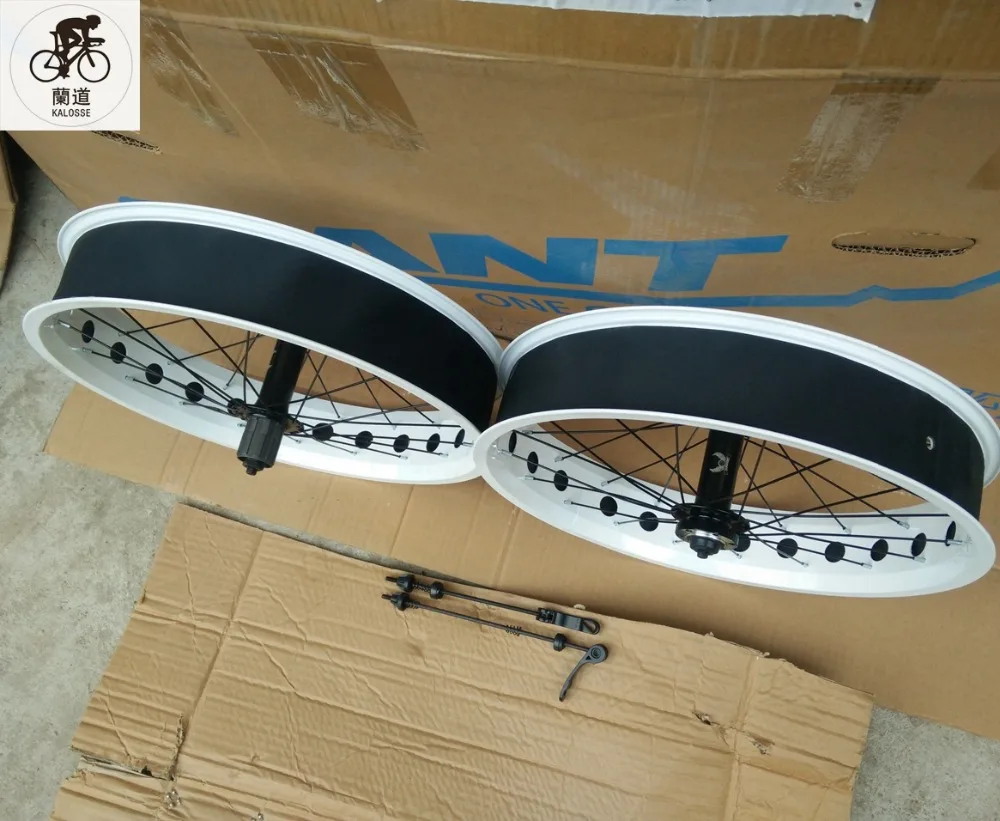 Flash Deal Kalosse  Sports equipment Fat bike wheels  Snow/beach wheel 20er  20*4.0 , 7/8/9/10S cassette  F135/ R190mm hubs , DIY colors 9