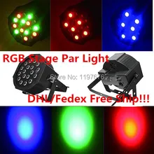 DHL 40 шт. RGB светодиодный сценический мигающий свет 18*3 Вт DMX светодиодный танцевальное оформление лампы ЕС/США штекер свет для сцены RGB