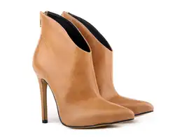 Niluo/Новые осенне-зимние женские ботинки в британском стиле из искусственной кожи с острым носком на ультратонком каблуке