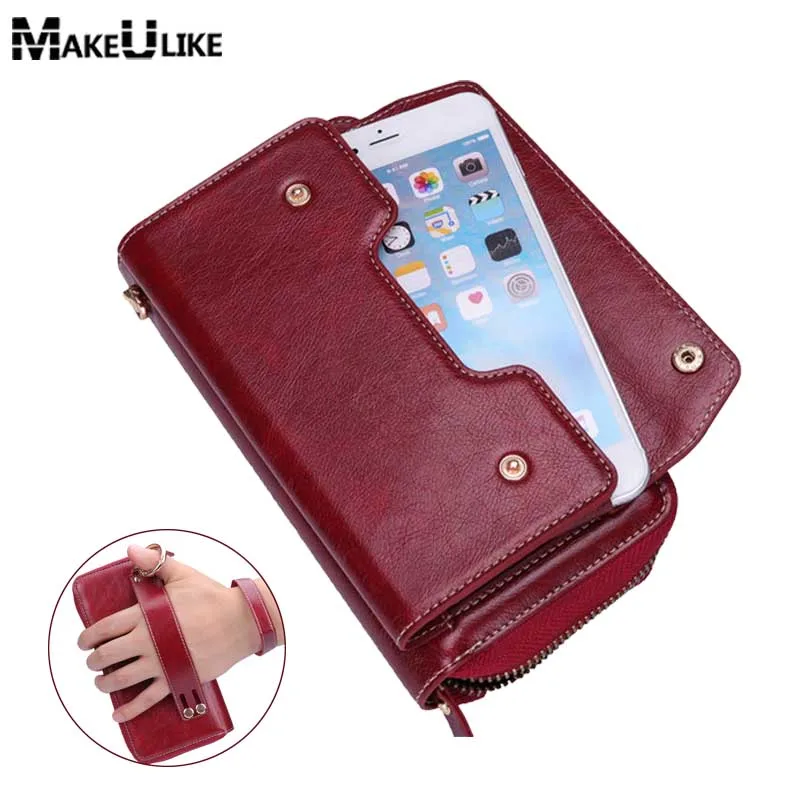 

MAKEULIKE Leather Case For Samsung Galaxy Note 8 Graceful Universal Pouch Handbags For Samsung Note 4 S8 S9 Plus Case Cover