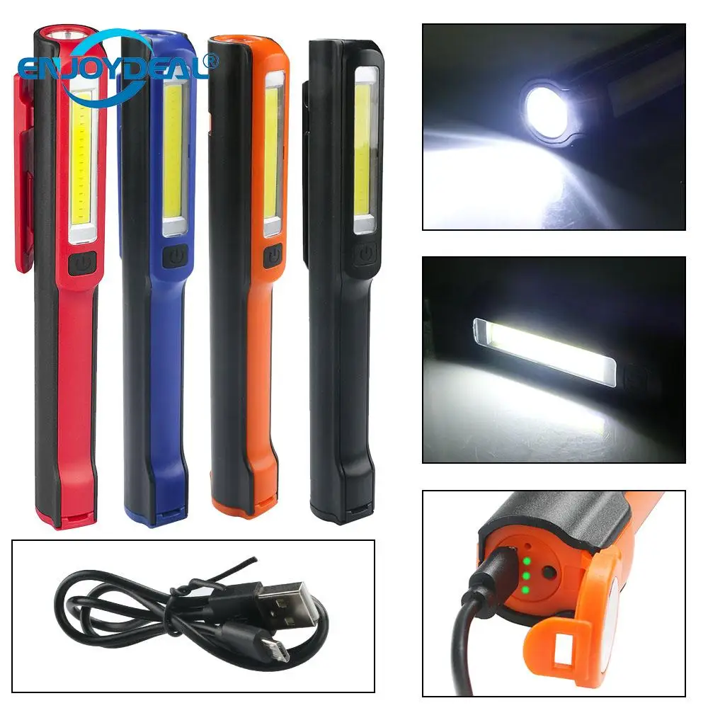 3W COB Mini Work Light Chip On Board Bright LED Hand Torch Magnetic Back & Hook 