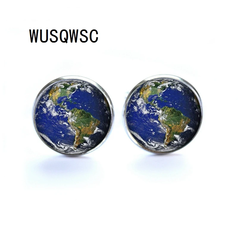 WUSQWSC 2018 Новинка 1 пара мужские Запонки Высокое качество запонки мира в виде карты