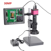 30MP 1080P 60FPS HDMI USB цифровой промышленный видео микроскоп камера 180X C-MOUNT объектив " ЖК-экран для пайки печатных плат телефона