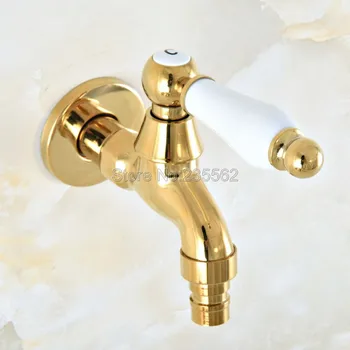 

Luxury Gold Color Brass Outdoor Faucet Garden Water Tap / Mop Pool Faucet / Laundry Sink Cold Water Tap / Bibcock Tap tav145