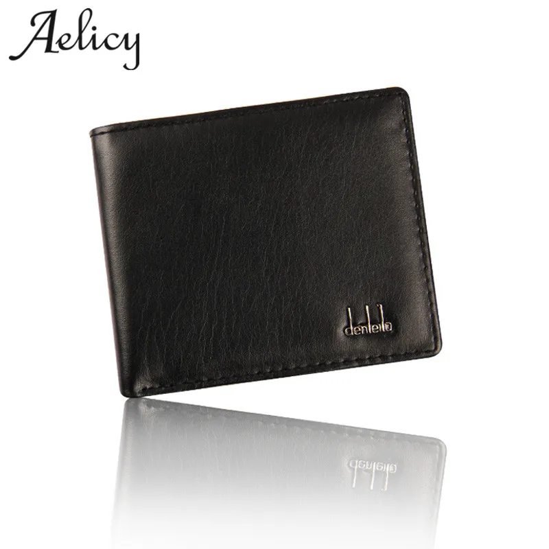 

Aelicy high quality Retro Men Bifold Business Leather Wallet ID Credit Card Holder Purse Pockets Small Zipper Wallet for credit