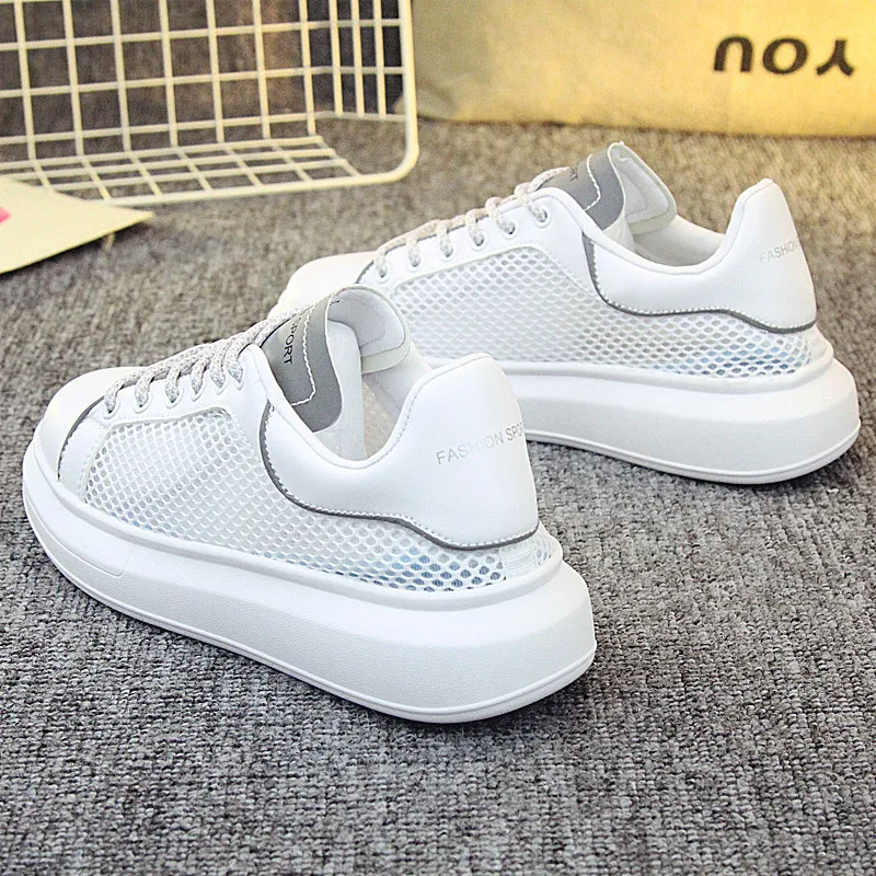 

New wedges white women casual lovers shoes women platform shoes woman sneakers reflective increase height sneakers Shoes NY-74
