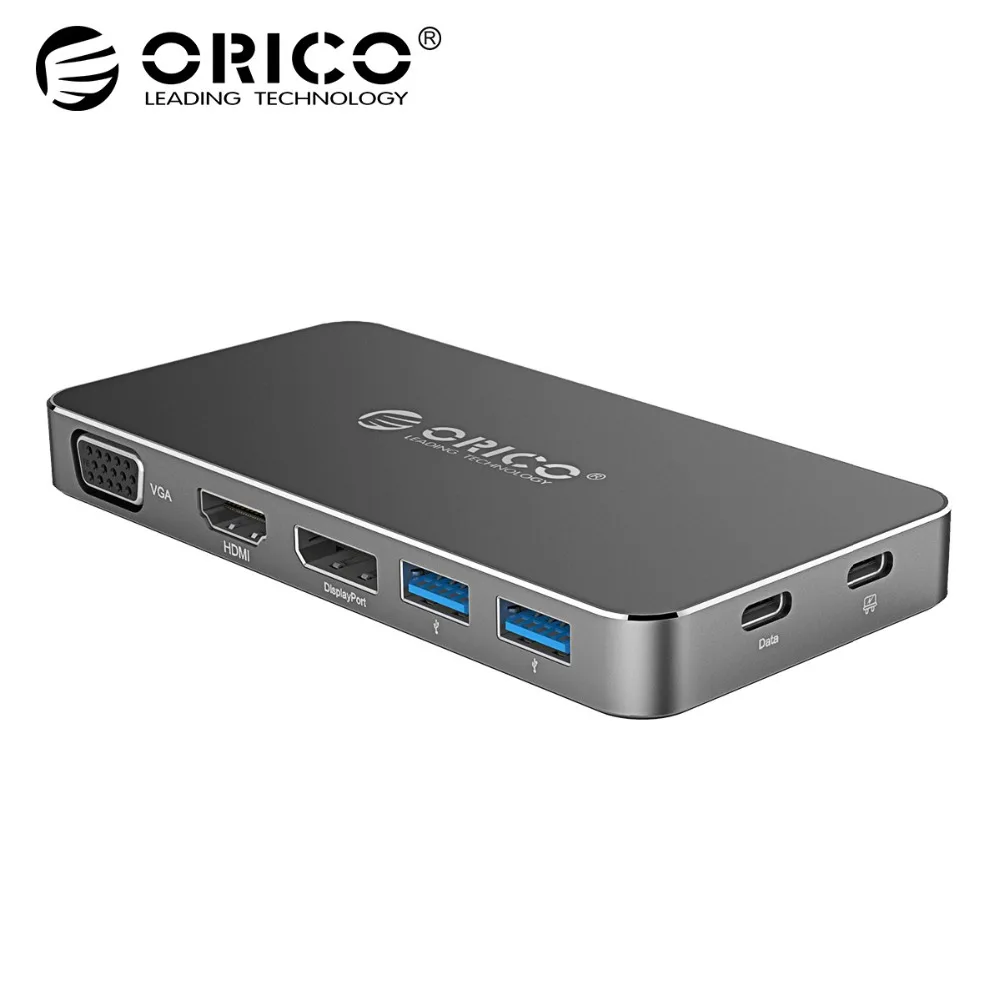 

ORICO USB HUB Type C To HDMI 3.0 HUB DisplayPort VGA Adapter for MacBook Samsung S8 S9 Huawei P20 Pro Type C Fast Charging HUB