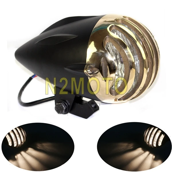 

4.5'' H4 12v Retro Motorcycle Headlight Custom Aluminum Grill High Low Beam Headlamp For Harley TRI XS650 Cafe Racer Choppers