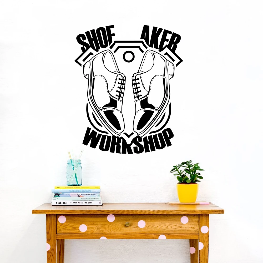 Large Shoemaker Workshop Sewing Wall Window Decal Shoe Craft Workmanship Salon Shop Wall Glass Sticker Vinyl Decor  (3)