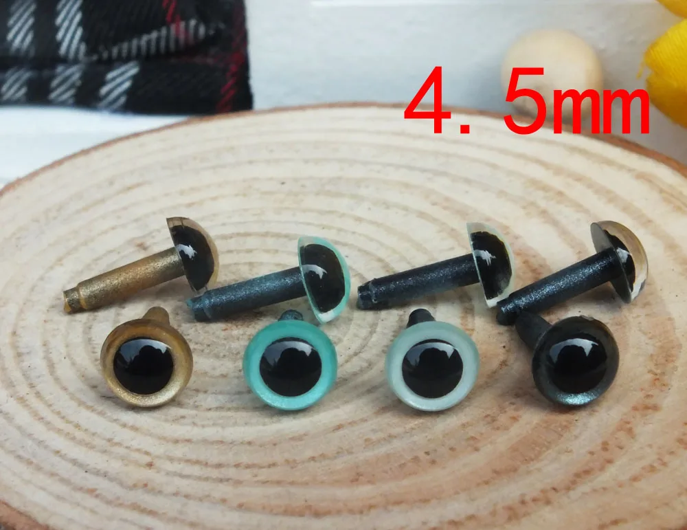 Free Shipping 4,5mm Straight Leg High Quality Crystal Round Toy Eyes-50pairs