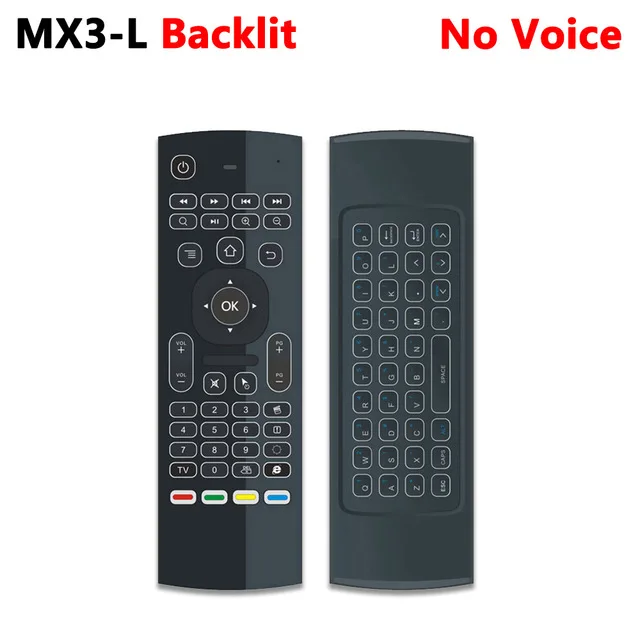 MX3 MX3-L с подсветкой Air mouse 2,4G RF клавиатура Беспроводная для X96 mini A95X H96 pro T9 Android tv Box - Цвет: Backlit