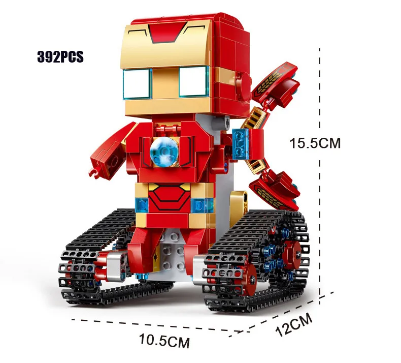 Мститель Супергерои с дистанционным радиоуправлением гусеничная машина building block head Marvel Железный человек кирпичи прогулки робот rc игрушки