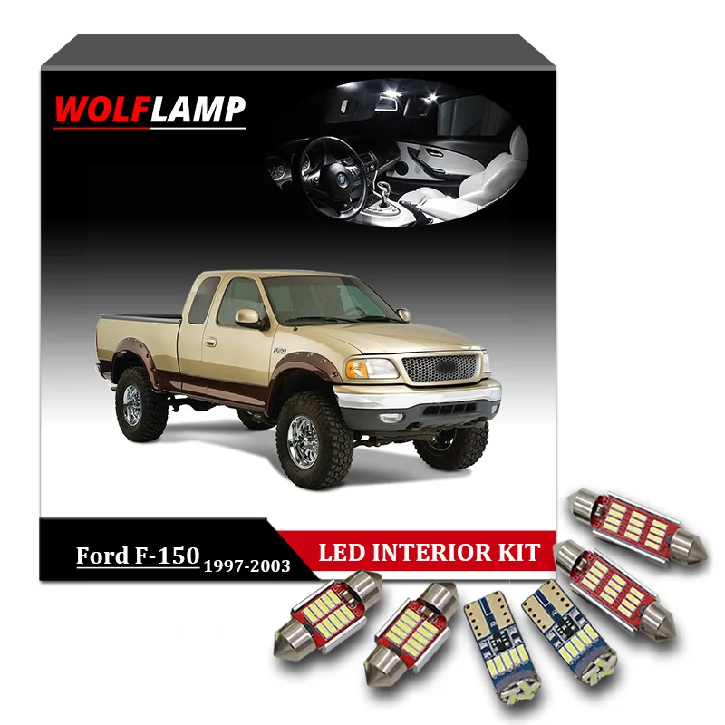 Wolflamp 9Pcs Super Bright White LED Interior Car Lights For 1997 2003