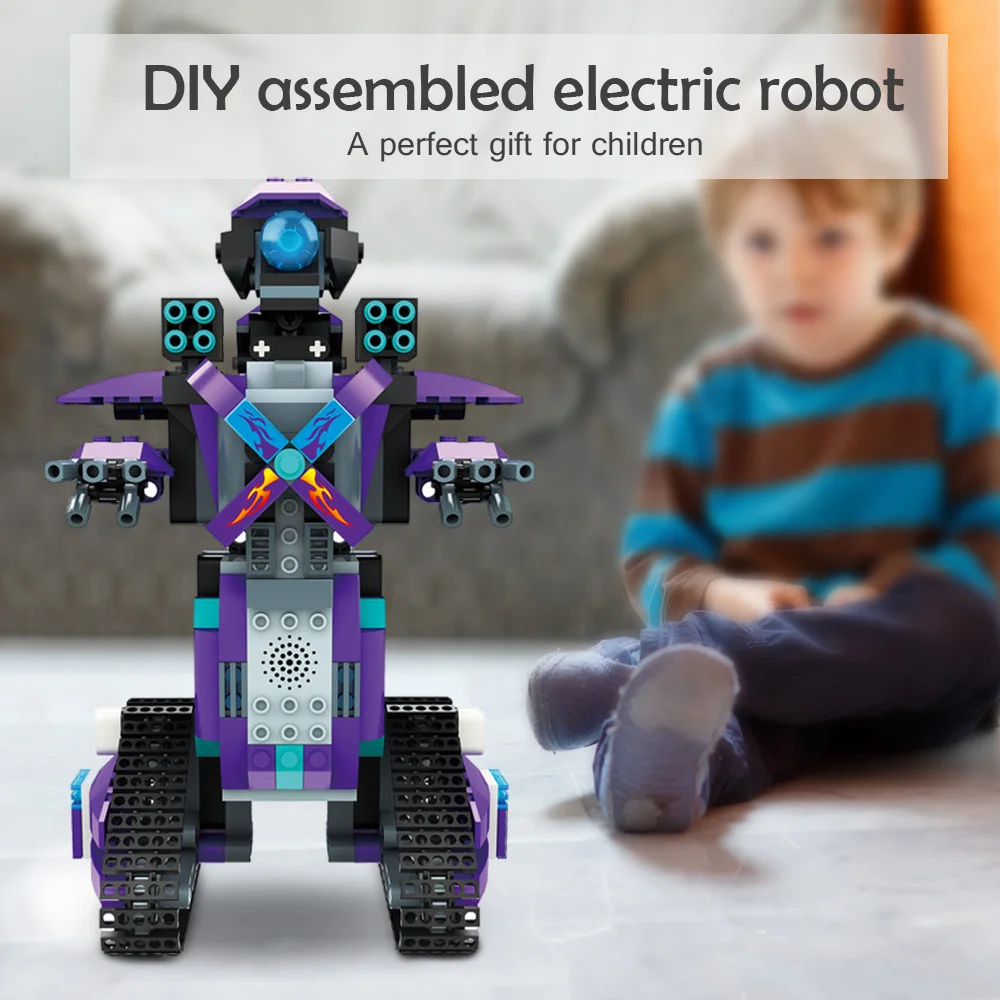 333PCS DIY font b RC b font Building Blocks Robert Robot Toys Creative Bricks with 360