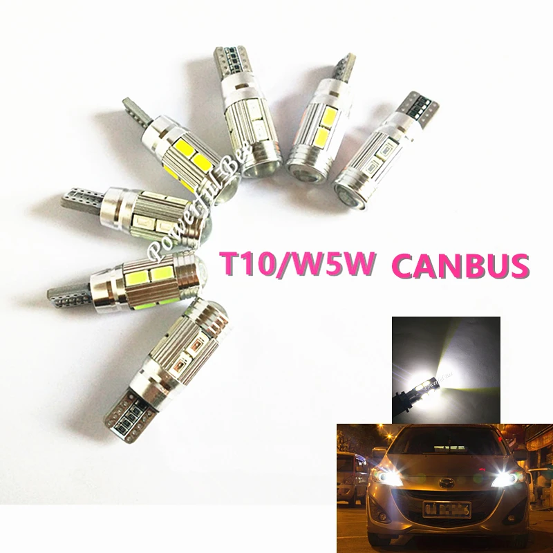 2 x CANBUS T10/w5w 10SMD 5W светодиодные зазоры Белый Желтый Янтарный зеленый розовый ошибка