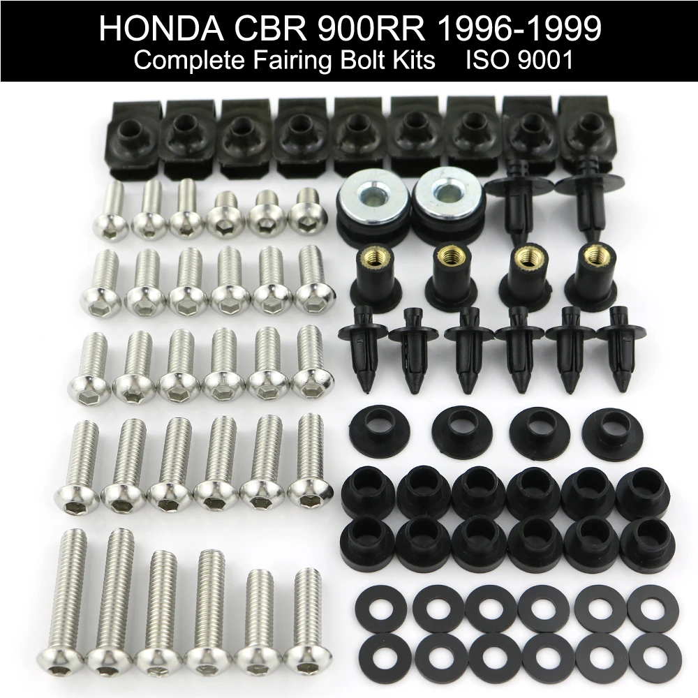 

For Honda CBR 900RR 1996-1999 Motorcycle Complete Fairing Bolts Kit Covering Bolts Clips Nuts Stainless Steel