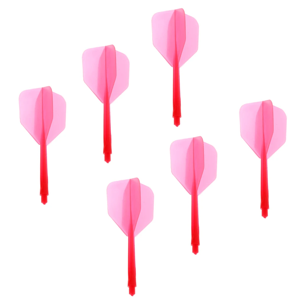 Set of 6 2BA Thread Dart Shafts with Transparent Dart Flights MultiColor Dart Shafts and Dart Flights Flights Dart Accessories 