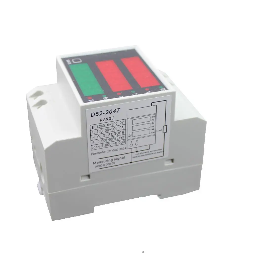 

AC80-300V 100A Multi-functional Digital Din Rail Current Voltage Power Factor Meter Ammeter Voltmeter