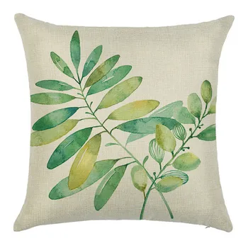 

Fuwatacchi Linen Cotton Cushion Cover Green Plant Cushion Cover Throw Pillow Cover Colorful Flower Pillowcases for Home Decor