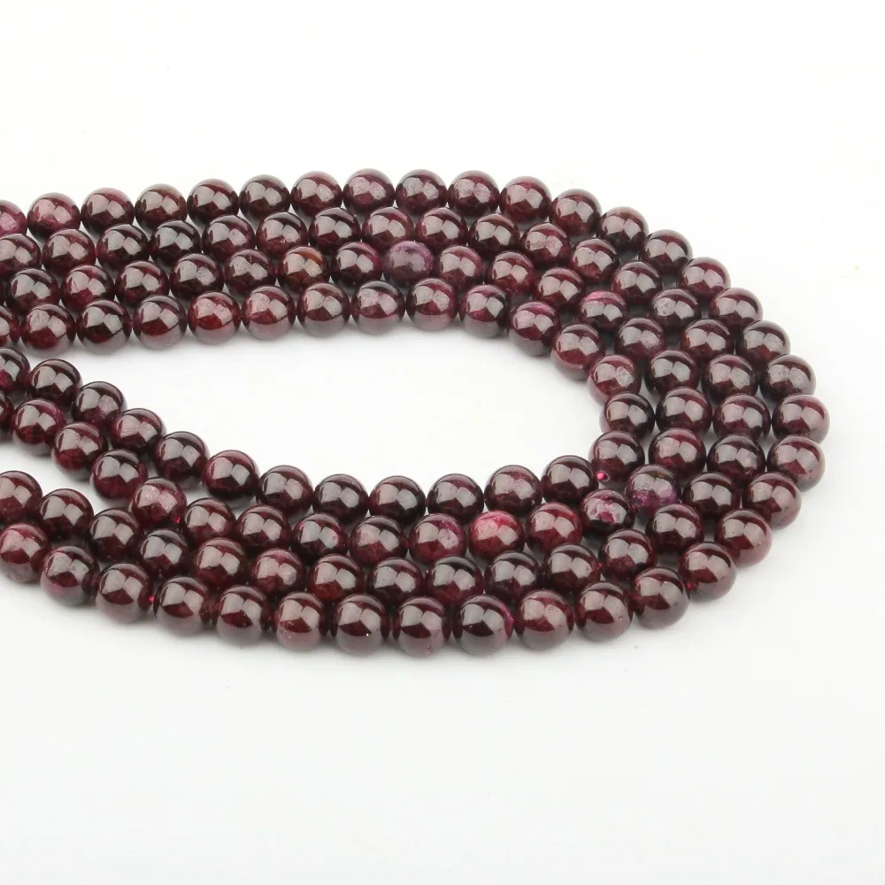 

Natural Stone Beads Dark Red Garnet 4/6/8/10/12mm Fashion Jewelry Loose Beads for Jewelry Making Necklace DIY Bracelet