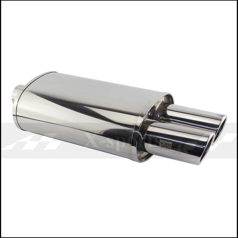 Ceny Akcesoria samochodowe układy wydechowe tłumik do rury polerowany uniwersalny stal nierdzewna spalony niebieski srebrny tłumik podwójny eksport 63mm