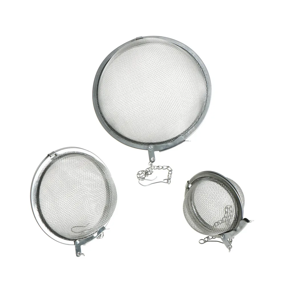 5/7/9cm Stainless Steel Sphere Locking Spice Tea Ball Strainer Mesh Tea