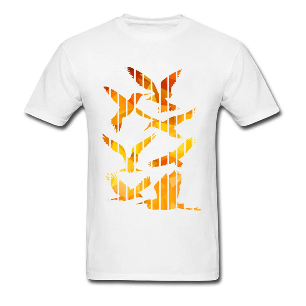 Hot Sale LETS THE BIRDS FREE Family Short Sleeve T Shirts NEW YEAR DAY O Neck Cotton Fabric Tops Shirts for Men T-shirts Custom LETS THE BIRDS FREE white