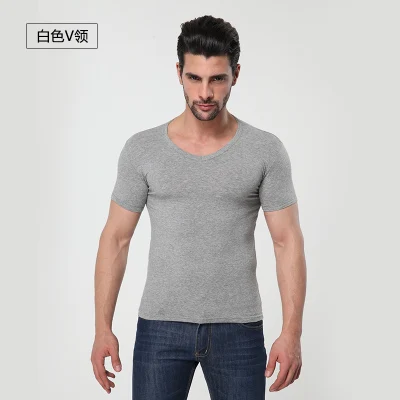Модный бренд Мужская сексуальная ледяная шелковая прозрачная нижняя рубашка боди/Мужская прозрачная компрессионная футболка из спандекса/бесшовные футболки - Цвет: Серый