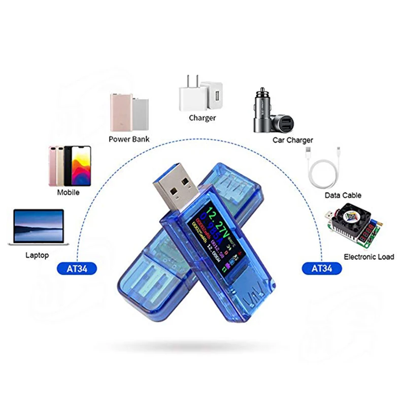 USB 3.0 Tester USB Charger Power Meter 3.7-30V 0-4A Voltage Tester Multimeter Current Meter Color Display Voltmeter Ammeter Test