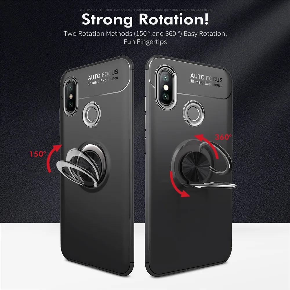 

360 Full Protective Case For Redmi Mi6 Mi8 Mix 2 2s Cover Bumper On The For Xiaomi Note 3 Case Soft TPU Silicone Shell With Ring