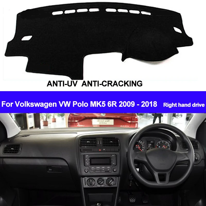 TAIJS Car Dashboard Cover Dash Mat For Volkswagen VW Polo MK5 6R 2009