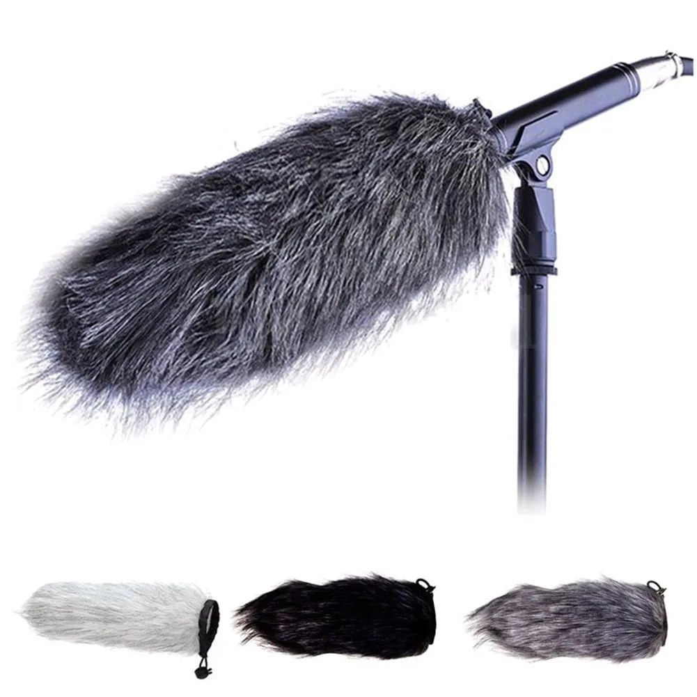 

New Microphone Artificial Fur Windscreen Wind Cutter Cover Case Windshield For Professional Mic Microphone 18cm DOM668