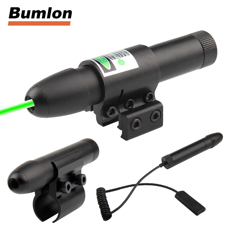 Tactical Green Laser Sight Aluminum Laser Scope for Rifle Pistol Airsoft With Two Mounts fit