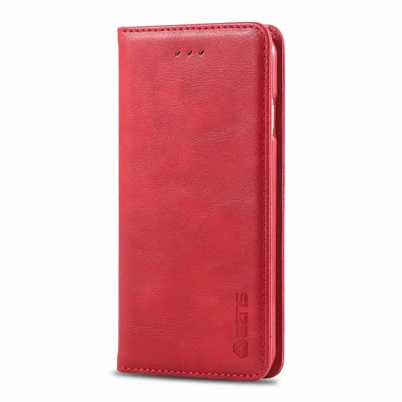 Чехол для iphone 8, 7 Plus, 7 plus, чехол для телефона, роскошный флип, магнитный, простой, винтажный, Деловой, кожаный чехол для iphone 7, 8 plus, чехол - Цвет: Red