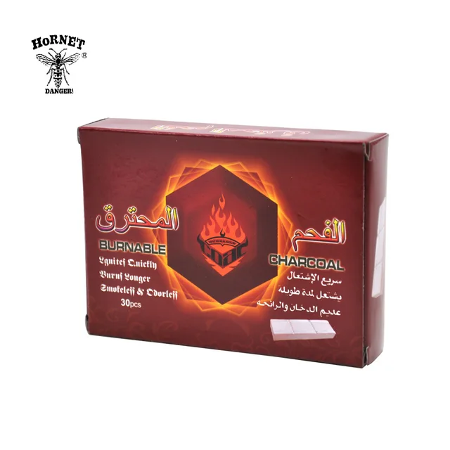 BURNABLE Silver Shisha Hookah Charcoal Square Silver 24*85 MM 30