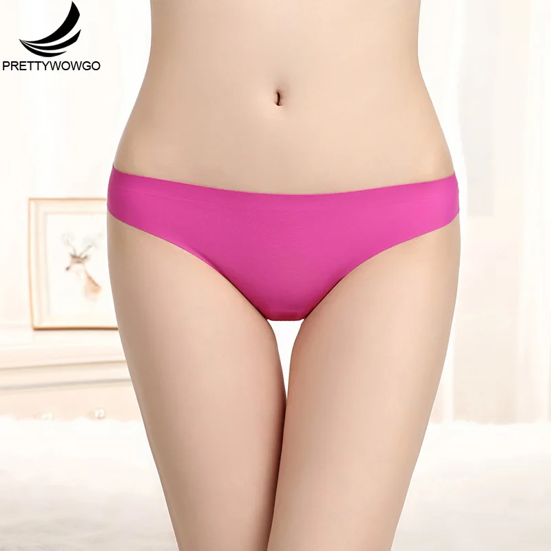 Prettywowgo 6 pcs/lot Seamless Underwear 2019 New Arrival Women 6 Color G String Seamless Thong Panties M L XL XXL 7288