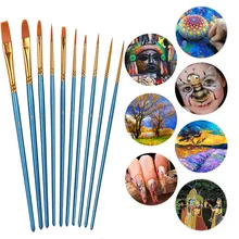 10 шт. круглый заостренный кончик нейлон волос художник деталь кисти для волос Professional Fine артистическая Расчёска набор акрил акварель круглый pointe