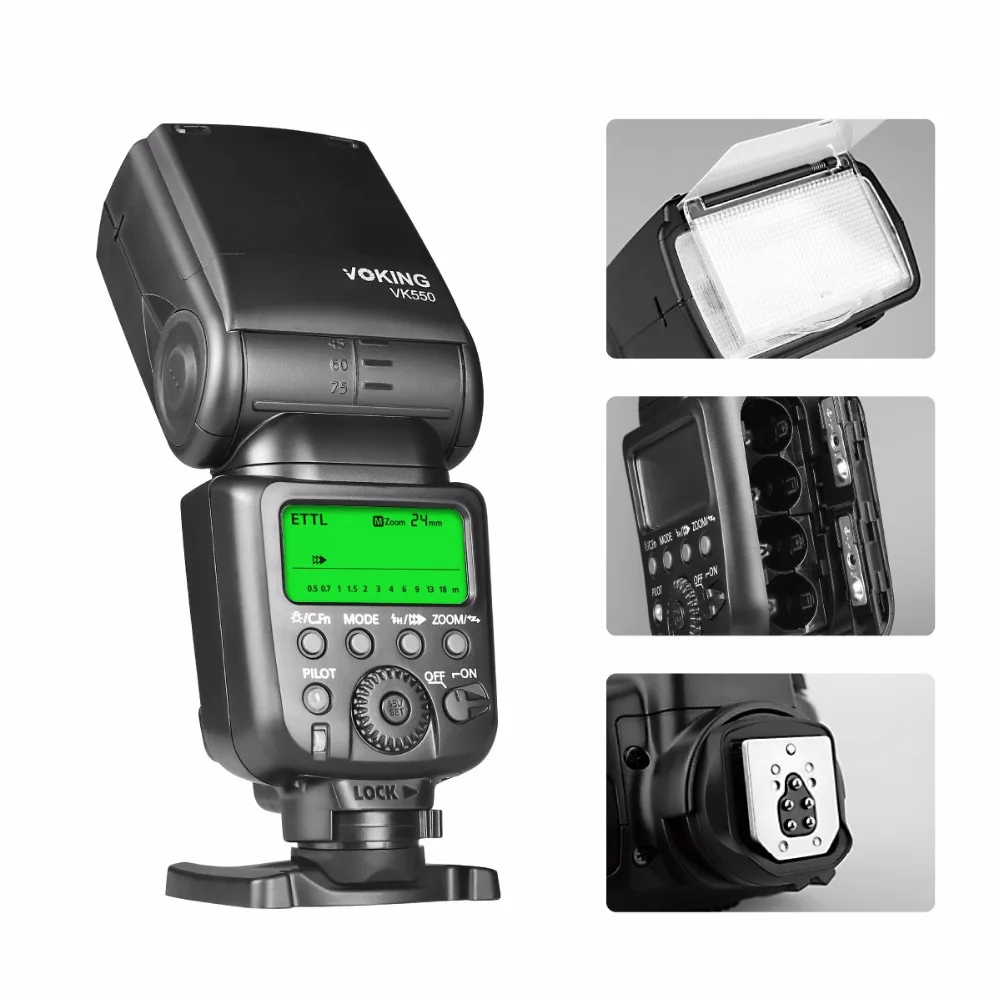 Вспышка Voking VK550 ETTL ручная вспышка с ЖК дисплеем для Canon EOS Rebel 5DS 5DSR Mark IV 5D III 6D 6D|speedlite