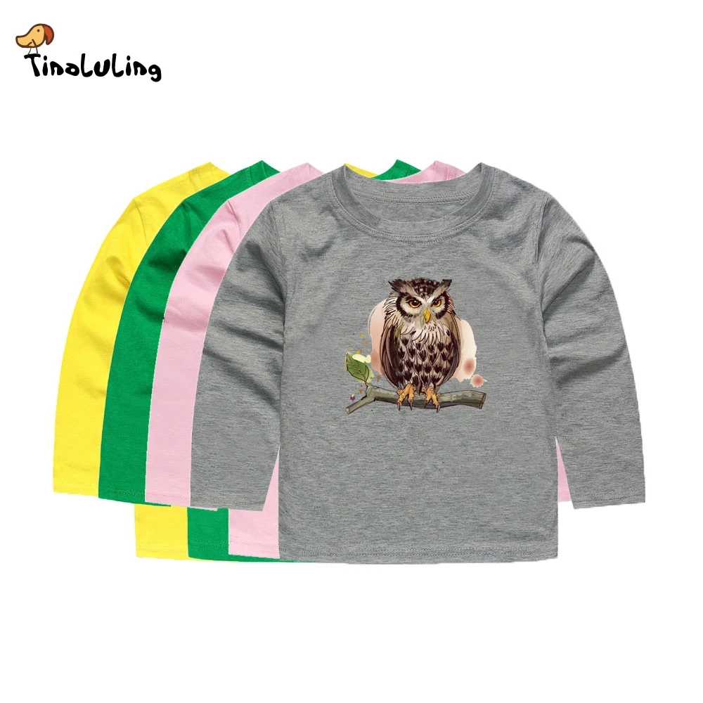 TINOLULING boys girls owl t shirts kids 3d t shirts children funny