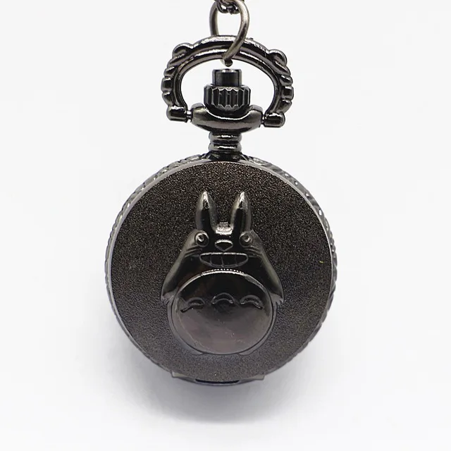 

Totoro Vintage Copper Pocket Watch Bronze Necklace Quartz Fob Watch Women Ladies Necklace Pendant Chain Clock Christmas Brithday