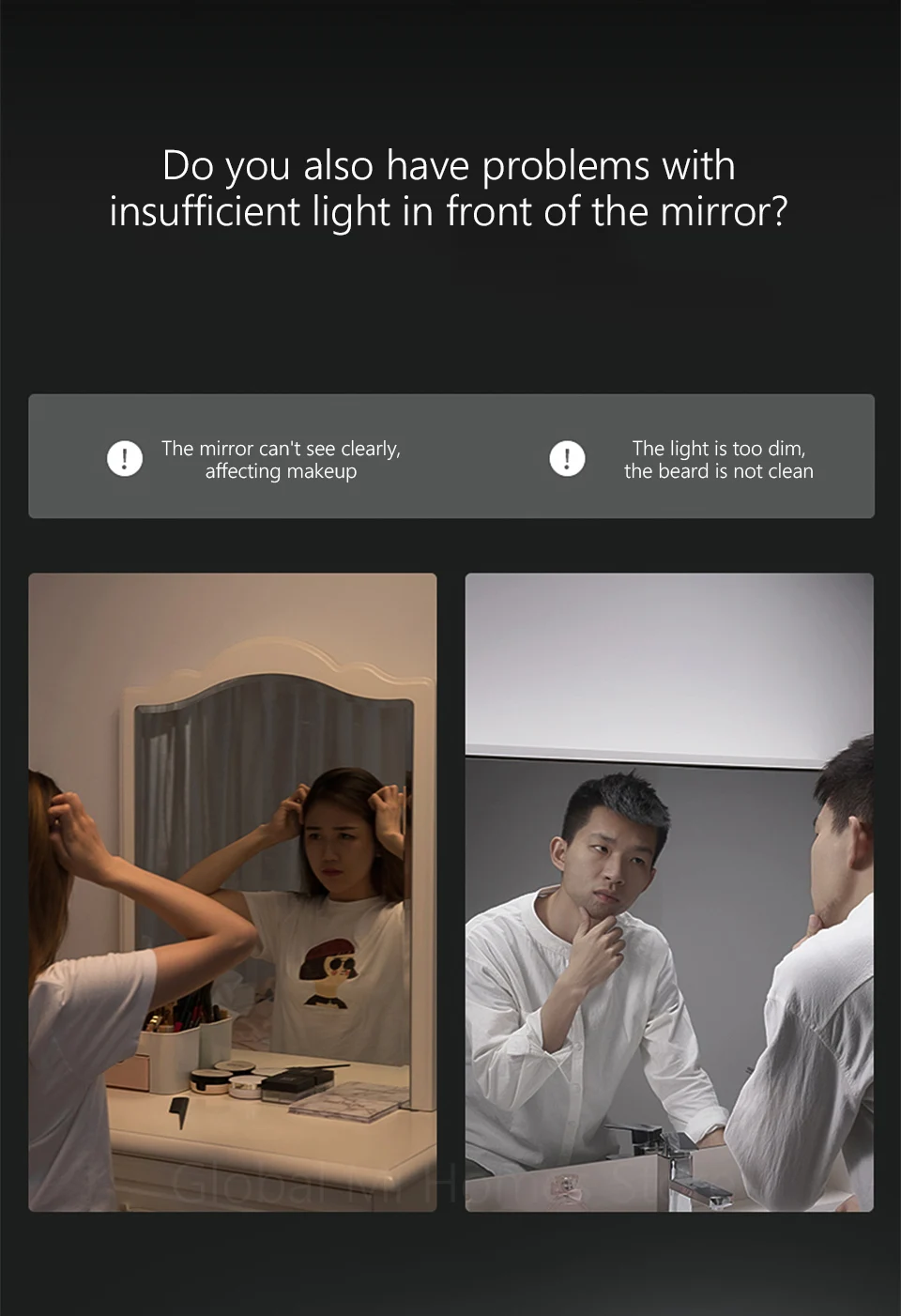 Xiaomi Youpin Wanhuo LED mirror headlamp induction toilet non-punching night lamp charging bedside bedside household bedside