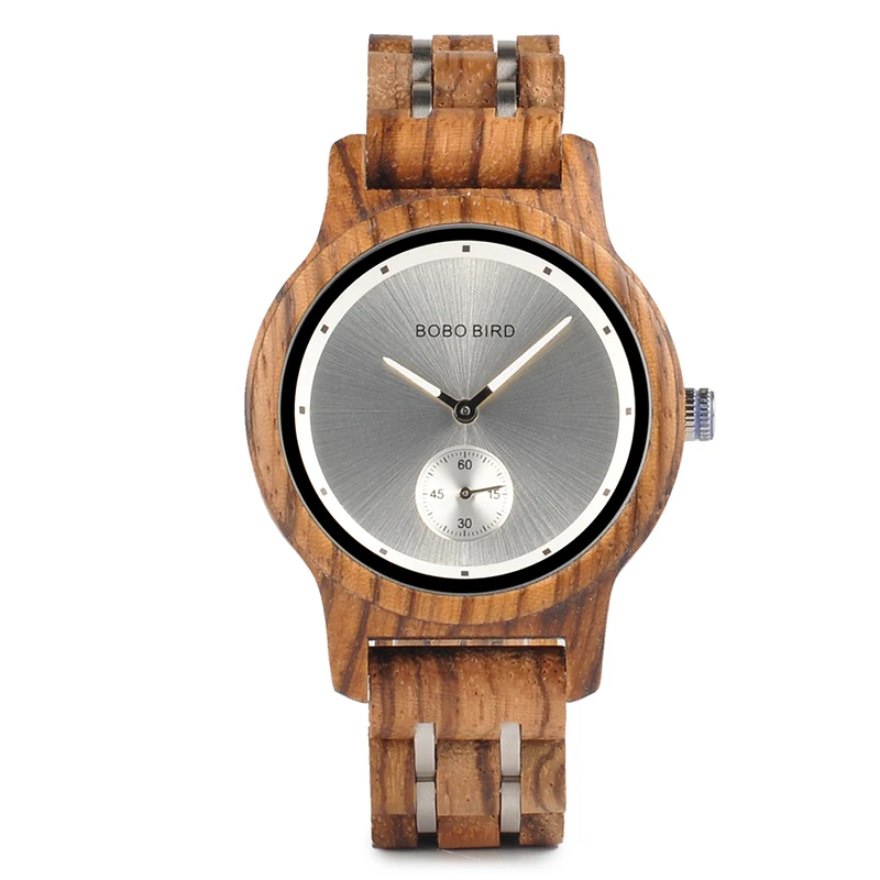 BOBO BIRD New Design Business Men Watch Quartz Movement with Wooden Metal Brand for Father's Day Customized