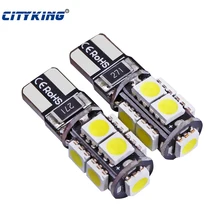 100 шт./лот автомобилей Canbus Светодиодные T10 9smd 5050 LED W5W T10 LED Canbus W5W свет 194 T10 9LED ошибка Бесплатный белый автомобиль-Стайлинг