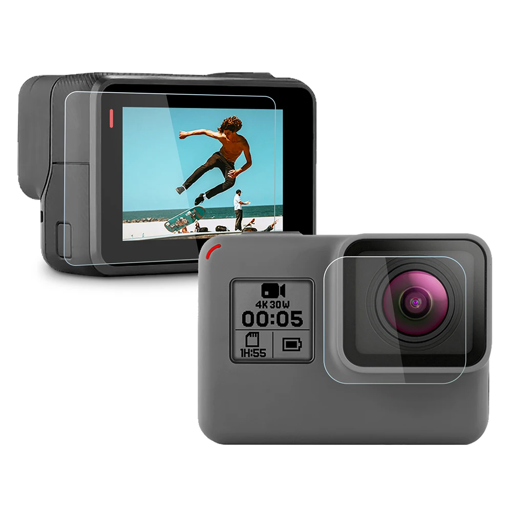Закаленная пленка SHOOT для Gopro Hero 7 6 5 аксессуары закаленный экран + протектор