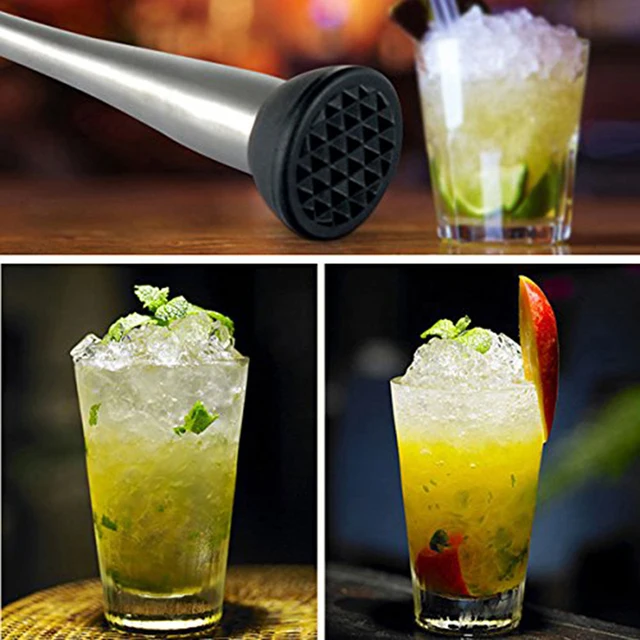 Pestello Per Cocktail In Acciaio Inox - Muddler Professionale Per Tritare Ghiaccio E Frutta - Foto 3