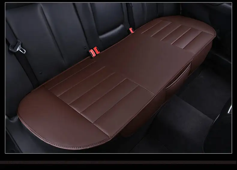 3 шт./1 комплект кожаное сиденье для салона автомобиля Чехол Подушка автомобильное сиденье протектор подушки сиденья автомобиля коврик подходит для почти автомобилей - Название цвета: brown rear 1pcs