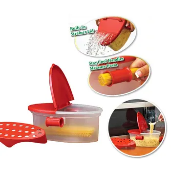Perfect Pasta Cooker Heat Resistant PP Boat Microwave Steamer Boat Strainer Pasta Microwave Kitchen Tools Spaghetti Bowl 5