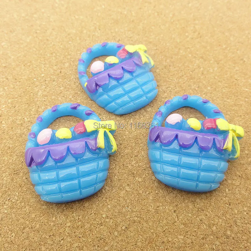 1pcs/lot resin flat back Halloween blue fruit basket 28mm Cabochons Scrapbooking Hair Bow Center DIY Christmas decration C118-2
