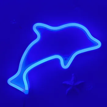 

TONGER Blue Dolphin Neon Signs LED Light for Children Room Birthday Gift New Year Holiday Party Home Decoration Night Lighting